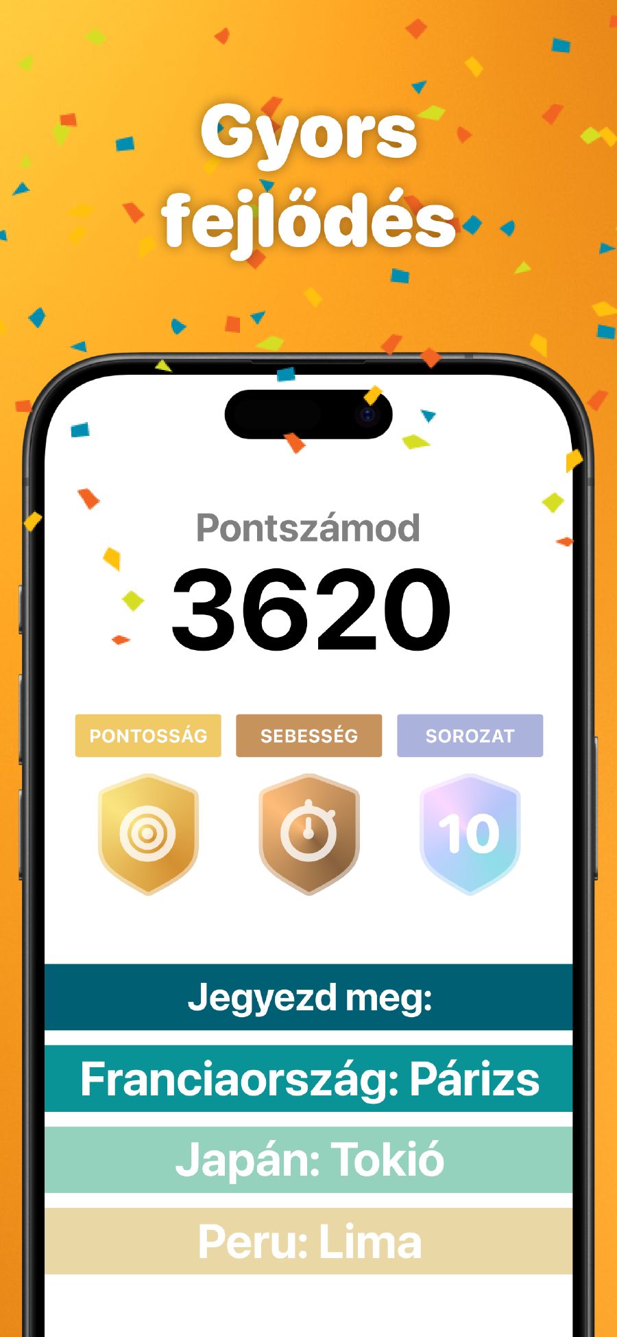 Kövesd a fejlődést pontokkal és teljesítményekkel